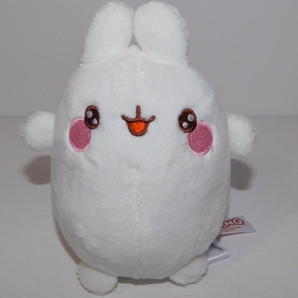 5" Plush Molang White Excited Bunny rabbit 2021 Aurora stuffed